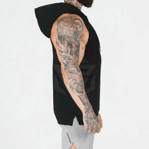 Gym Stringer <b>Hoodie</b> <b>Sleeveless</b> Muscle Tank With Hood Athletic <b>Hoodie</b> Tank Top Breathable <b>Men</b> <b>Sleeveless</b> Gym Wear - Product Image 5