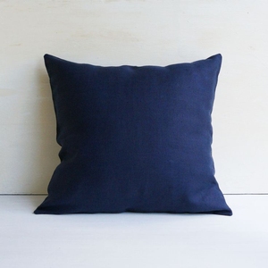 100% Cotton Canvas Cushion Cover Solid Navy Blue Square Heavy Quality Sofa Pillow Case for Home Hotel - Product Image 4