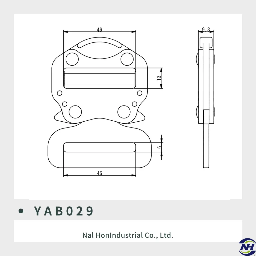 9kN 18kN quick side release metal blank buckle