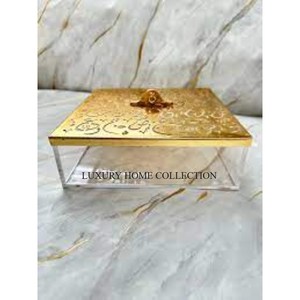 Boîte à bonbons élégante à base acrylique en métal royal avec illustration idéale pour l'emballage de cadeaux de fête de mariage chocolats de stockage sucrés festifs - Product Image 2