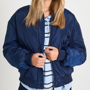 Hot Sale Women's Vintage Streetwear Zipper Bomber <b>Jacket</b> Wholesale Rate Casual Wear Memory Fabric Breathable Bomber <b>Jacket</b> 2026 - Product Image 1