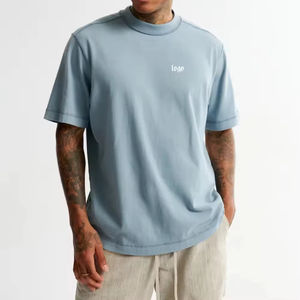 Alta calidad 220 GSM 100% algodón Street Urban Casual Drop Shoulder Print camiseta en blanco para hombres - Product Image 2