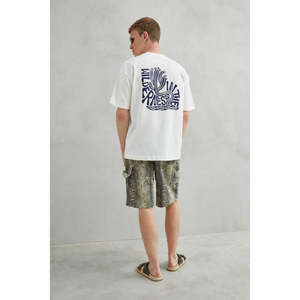 Blanca camiseta "In The ถิ่นทุรกันดาร" ผ้าคอตตอน100% ขนาดใหญ่ใส่ได้ทั้งชายและหญิงด้วยเสื้อยืดของผู้ชายที่มีข้อความแบบนามธรรมและโค้งรูปกระบองเพชร - Product Image 2