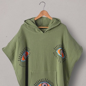 Poncho de change à capuche pour adulte, imprimé à motifs, 100% coton - Product Image 2