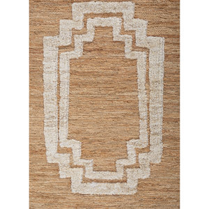 Alfombras de Yute y Cáñamo Anudadas a Mano con Patrón Geométrico Beige y Marrón de Nomadic Threads para Uso Doméstico-Pkjt-123 - Product Image 3