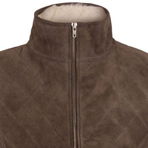 Chaleco informal de piel sintética para mujer, chaleco cálido con cuello vuelto y cremallera, piel auténtica, ropa exterior de algodón, novedad - Product Image 2