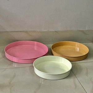 Plateau de service rond en Nickel, plateau de salle de bain, évier, organisateur de vanité, cosmétiques, bijoux, organisateur de serviette - Product Image 4