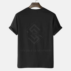 T-shirts pour hommes respirants, écologiques, à séchage rapide, faible MOQ, logo personnalisé, design uni, 220 grammes polyester/coton, vente en gros - Product Image 2