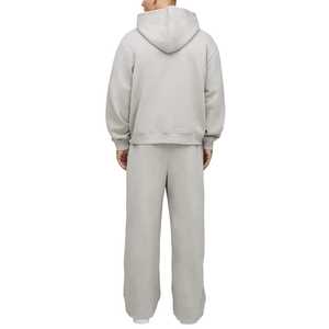 Ensemble de sweat-shirt à capuche à fermeture éclair en deux pièces en coton 100% poids lourd 430 g/m² pour hommes, sweat-shirts et pantalons de survêtement de haute qualité personnalisés pour l'hiver - Product Image 4