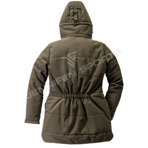 2026 Wholesales Winter Solid Hunting Jacket Hood Breathable Warm Customized Brand Logo Back Neck Outdoor 100% Cotton Canvas - Product Image 3