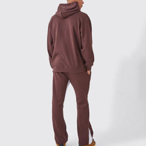 Survêtement évasé de haute qualité, lavage à l'acide, 100% coton, sweat-shirt mi-lourd, pantalon de survêtement empilé, jogging, survêtement d'hiver pour homme - Product Image 2
