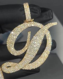 Wholesale Iced Out Moissanite Cursive Letter D Pendant 925 Silver VVS Hip Hop Jewelry Custom <b>Initial</b> Necklace Charm Manufacturer - Product Image 3