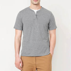 Camiseta Henley 100% algodón al por mayor para hombre, Camiseta estampada de corte holgado con diseño de logotipo y color OEM personalizado - Product Image 2