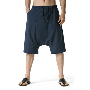 Pantalones Cortos Deportivos de Algodón 100% de Alta Calidad al por Mayor, Ecológicos, Transpirables, con Entrepierna Caída para Hombre, Impresión de Logotipo Personalizado - Product Image 2