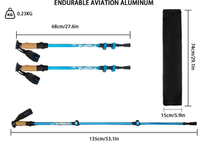 <span class=keywords><strong>Bastones</strong></span> de <span class=keywords><strong>Trekking</strong></span> Telescópicos con Bloqueo Externo de Aluminio que Ofrecen Ajuste Seguro, Peso Ultraligero y Rendimiento de Alta Calidad - Product Image 2