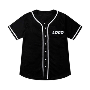 Maillot de baseball personnalisé pour hommes et femmes, respirant, col en V, 100% polyester, style hip-hop tendance - Product Image 2