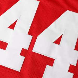 เสื้อฟุตบอลสไตล์อเมริกันวินเทจสำหรับผู้ชาย ตัดเย็บโดยผู้ผลิตตามสั่ง ทรงโอเวอร์ไซส์ คอวี ผ้าตาข่าย ตัดเย็บด้วยเทคนิคการตัดอัตโนมัติ - Product Image 2