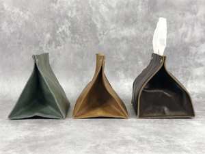 Funda de cuero creativa para caja de pañuelos, soporte de pañuelos de cuero ecológico único Vintage, 2017 - Product Image 3