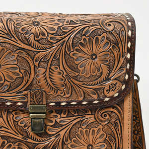 Sac à bandoulière en cuir repoussé Western fait à la main Vintage Floral sculpté Design léger sangle unique femmes été hiver - Product Image 2