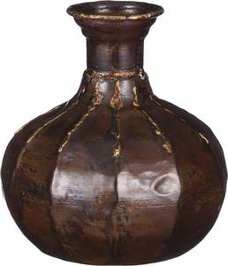 Stylish vintage-inspired wrought iron flower <b>vases</b> with unique floral <b>engravings</b> for high-end wedding and party decor - Product Image 4