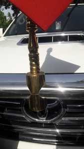 Crossed Design <b>Car</b> <b>Dashboard</b> Flag Brass Rod Display <b>Accessory</b> for Office and Study Table - Product Image 3
