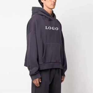 Vente en gros de sweats à capuche pour adultes 400 g/m², haute qualité, 100 % coton, molleton éponge, broderie, lavage vintage, sweat à capuche d'hiver - Product Image 2