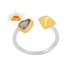 Dernières tendances bague ajustable en argent sterling fin pierre précieuse Labradorite naturelle fabricant de bijoux personnalisés - Product Image 1