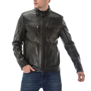Chaqueta de Cuero para Hombre, Transpirable, Impermeable, Cortavientos, de Invierno, 100% de Alta Calidad, Color Sólido, Diseño Casual, Personalizable, en Venta - Product Image 6