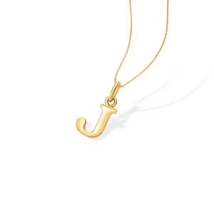Colgante con letra J en oro amarillo, regalo unisex - Product Image 4