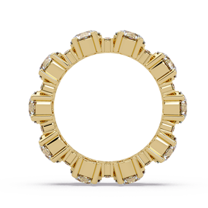 Anillo de Eternidad Completo de Oro Puro de 14K Personalizado, Diamante Cultivado en Laboratorio de Corte Redondo, Brillante, Anillo de Aniversario para Novia, Diseño de Moda Femenina - Product Image 4