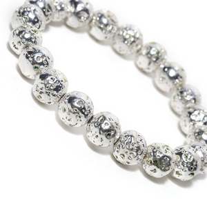 NOVAMART Fine Astrological Silver Lava <b>Stone</b> <b>Bracelet</b> by Arihant <b>Gems</b> & Jewels for Reiki/Yoga Healing Natural Certifications Who - Product Image 1