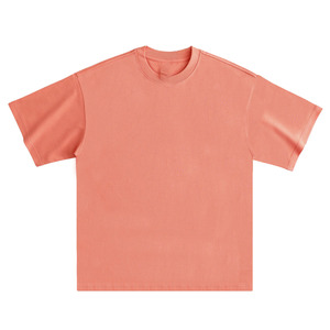 OEM logotipo personalizado bordado Diseño impreso de algodón peinado manga corta 280g peso pesado puro algodón suelto gota hombro camiseta - Product Image 4