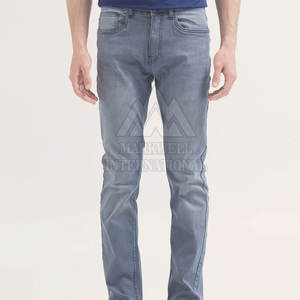 กางเกงยีนส์ผู้ชายสำหรับผู้ใหญ่กางเกงยีนส์ลำลองสีพื้น - Product Image 1