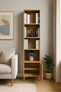 Juego de Mesita de Noche y Librería Arion Kids Ege, Moderno y Armonioso, con Cuerpo de MDF y Patas de Madera, Almacenamiento para Niños y Adolescentes para Dormitorios Modernos - Product Image 4