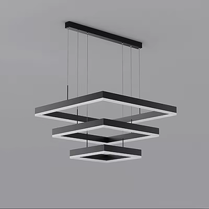 โคมไฟระย้าแอลอีดีทรงสี่เหลี่ยม-โคมไฟแขวนเพดานสำหรับห้องรับประทานอาหารที่ทันสมัย - Product Image 6