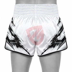 Shorts de Muay Thai en promotion – Couleurs et broderie de logo personnalisées, satin durable, services OEM, vêtements d'arts martiaux - Product Image 2