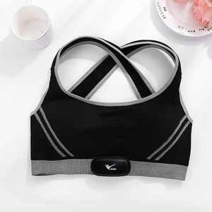Sujetador deportivo de espalda cruzada de alto soporte para mujer con monitor de ritmo cardíaco y logotipo personalizado - Product Image 3
