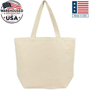 Sac fourre-tout en toile à motif uni, style bohème vintage, écologique, fabriqué aux États-Unis, fermeture ouverte, 18x14x6 pouces, pour les courses - Product Image 1