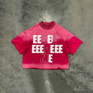 T-shirts pour hommes surdimensionnés à la mode, vente chaude, coupe ample, haute qualité, respirant, décontracté, anti-froissement, tissu 100% coton - Product Image 3