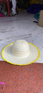 Sombrero de hoja de palma colorido para Festival, hermoso, Elegante, moderno - Product Image 4