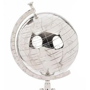 Globo Terráqueo Decorativo de Metal con Soporte de Trípode, Artesanía de Aluminio con Acabado Brillante, Soporte de Globo Geográfico Ajustable y Giratorio - Product Image 4