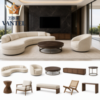 Ensemble de meubles de salon de luxe moderne Vantel, canapé sur mesure, table basse, meuble TV pour projet résidentiel