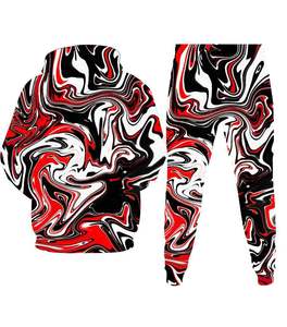 Ensemble de vêtements de sport à capuche pour hommes OEM costume de sweat à capuche en tricot tenue deux pièces respirante logo personnalisé vêtements de fitness décontractés - Product Image 2