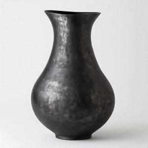 แจกันรังเงาทำด้วยมือสีดำพร้อมแจกันผิวหยาบลายดอกไม้ออกแบบนูนตกแต่งบ้าน - Product Image 1