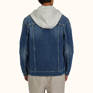 Chaqueta de mezclilla con capucha Custom Vintage Button Down Mens Multi Bolsillos Chaquetas Unisex Trendy Cool Chaquetas - Product Image 4