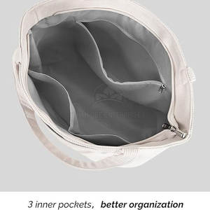 กระเป๋าผ้าแคนวาสช้อปปิ้งผ้าฝ้ายแบบใช้ซ้ำได้เป็นมิตรต่อสิ่งแวดล้อมมีซิปกันน้ำมีความทนทาน - Product Image 4