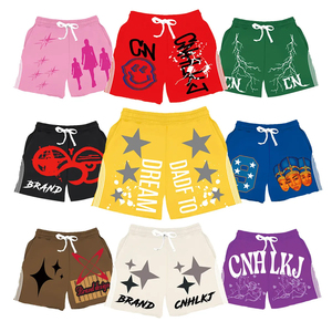 Logo personnalisé Short élastique d'été en coton polyester avec impression de lettres pour l'extérieur Short décontracté pour homme - Product Image 1