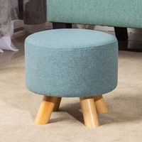 Meubles de Maison Tabouret de Maison en Tissu et Ottoman Pouf Moderne Rond en Toile de Jute en Cuir, Design Personnalisé d'Inde