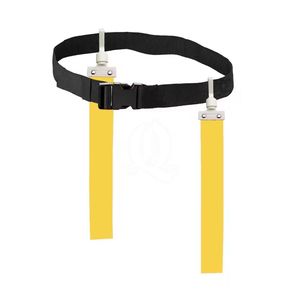 ซื้อเข็มขัดฟุตบอลธงสีเหลืองและสีดำแบบกำหนดเองสำหรับการฝึกกีฬา  พร้อมธงที่มองเห็นได้ชัดเจน ผลิตจากไนลอนทนทาน ปรับขนาดรอบเอวได้ - Product Image 1