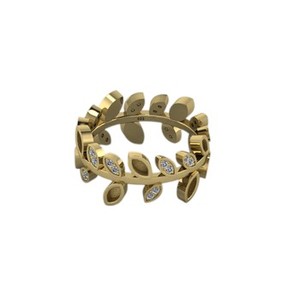 Bague en argent sterling 925 véritable avec CZ marquise, design feuille, semi-montée, 2x4 mm, composants de bijoux pour la création de bijoux au lait maternel - Product Image 1